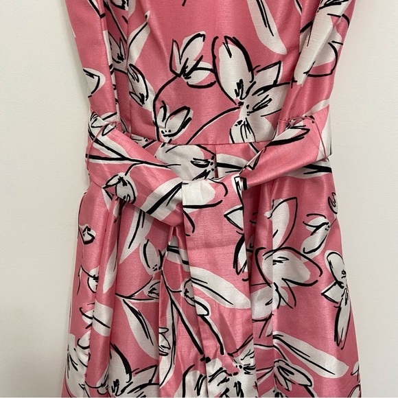 Jessica Howard summer dress sleeveless pink white A-line line fit&flare floral 6 - Picture 5 of 15